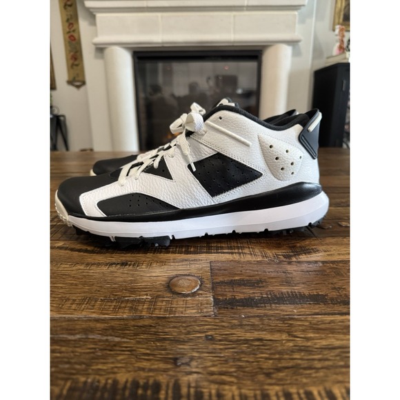 RARE Nike Air Jordan 6 Retro Golf Oreo 2015 Black White Cleats Mens 11.5 main image 9